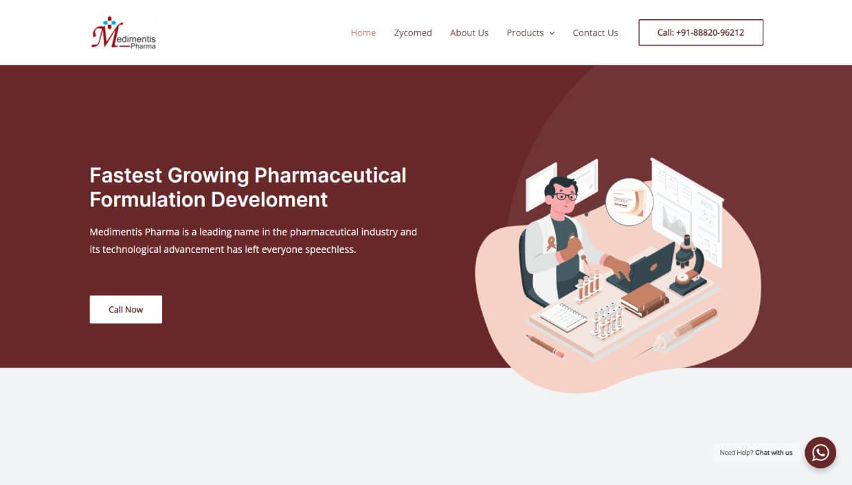 Medimentis Pharma Website Screenshot