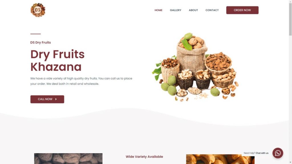 DS Dry Fruits Website Screenshot