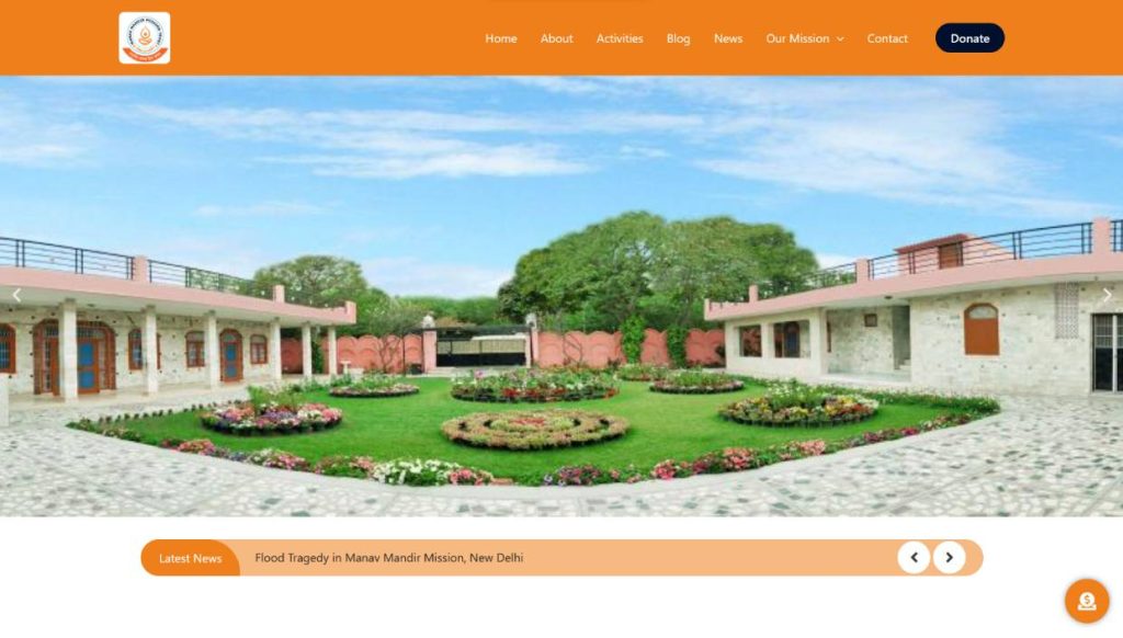 Manav Mandir Mission Website Screenshot