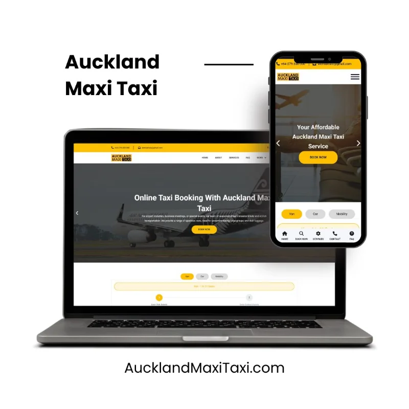 Auckland maxi taxi website mockup