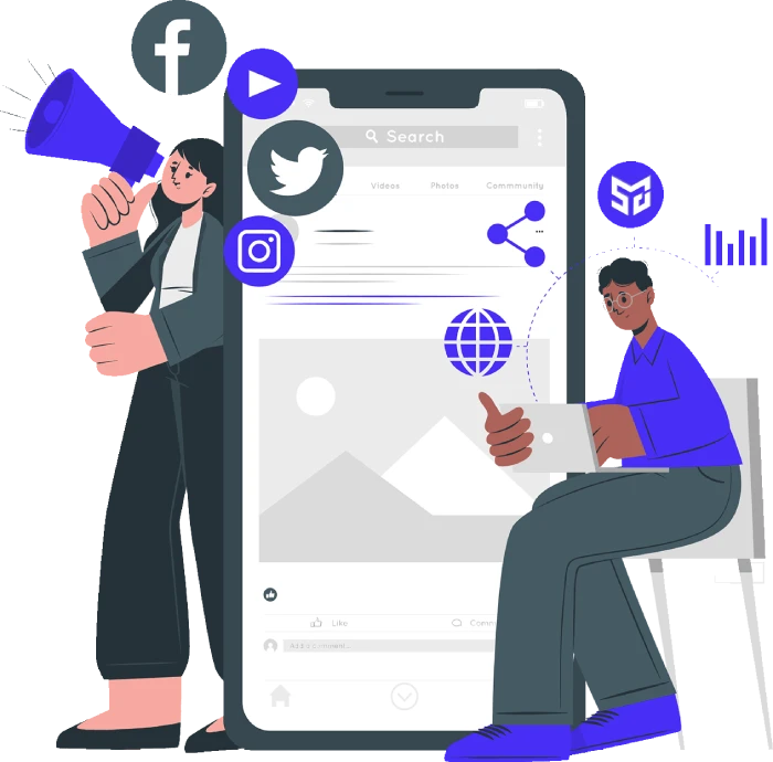 Social media marketing smg illustration