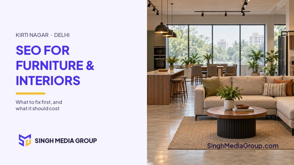SMG cover: SEO for furniture and interiors, Kirti Nagar Delhi